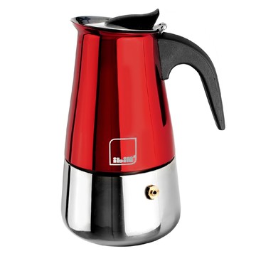 ibili 不鏽鋼摩卡壺 2杯  火焰紅  1個