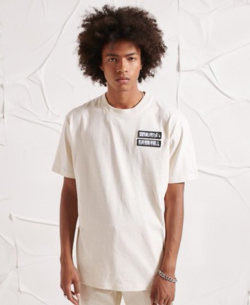 Superdry Men's Unisex Survivalist Graphic T-shirt Cream / Oatmeal - Size: M/L Size: MxL