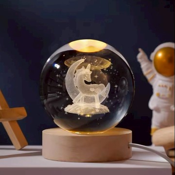 獨角獸/宇宙小夜燈/USB燈座/發光水晶球小夜燈-金牛座生日禮物/聖誕節禮物/耶誕禮物/交換禮物/畢業禮物【Full house 幸福時光屋】