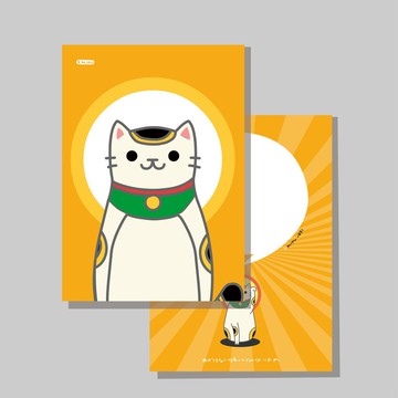 原創明信片/招財貓_正宗招財貓/原創插畫/貓咪/文創卡片