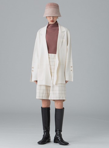 輕柔休閒針織西裝外套