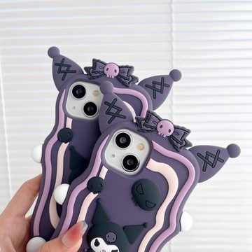 魔鏡庫洛米適用iPhone14Promax惡魔13耳朵kuromi蘋果11硅膠手機殼