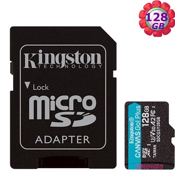 KINGSTON 128G 128GB microSDHC Canvas Go Plus 170MB/s SDCG3/128GB SD U3 A2 V30 金士頓 記憶卡｜滿額領券最高現折$220