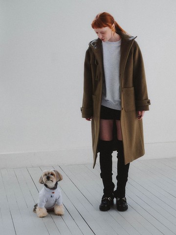Hooded Wool Double Long Coat (ATOFFE)