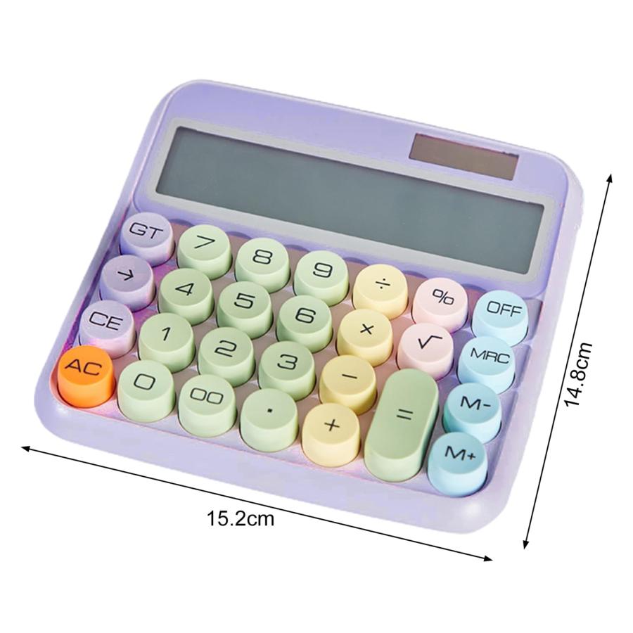 GRASARY Desktop Handheld Calculator Solar-Powered Calculator Vintage Typewriter Style Solar Powered Large Screen 12 Digit Display Calculator for Offic