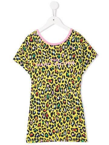 Marc Jacobs Kids - cheetah-print organic-cotton dress - kids - Organic Cotton - 12+ - Yellow
