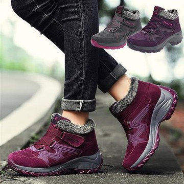 【Alice】保暖防滑防潑水登山雪靴健走鞋(內加絨/健走鞋/休閒鞋)