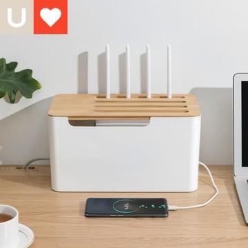 友耐插線板電源線數據線充電器電線收納桌面集線器插排插座收納盒