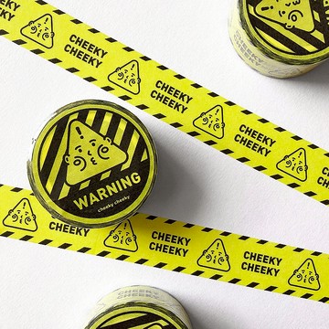 cheeky cheeky 厚面子 WARNING 危險警告 和紙膠帶 貼紙