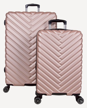 Kenneth Cole | Madison Square 2-Piece Chevron Expandable Carry-On And Checked Hardside Luggage Set in Rose Gold
