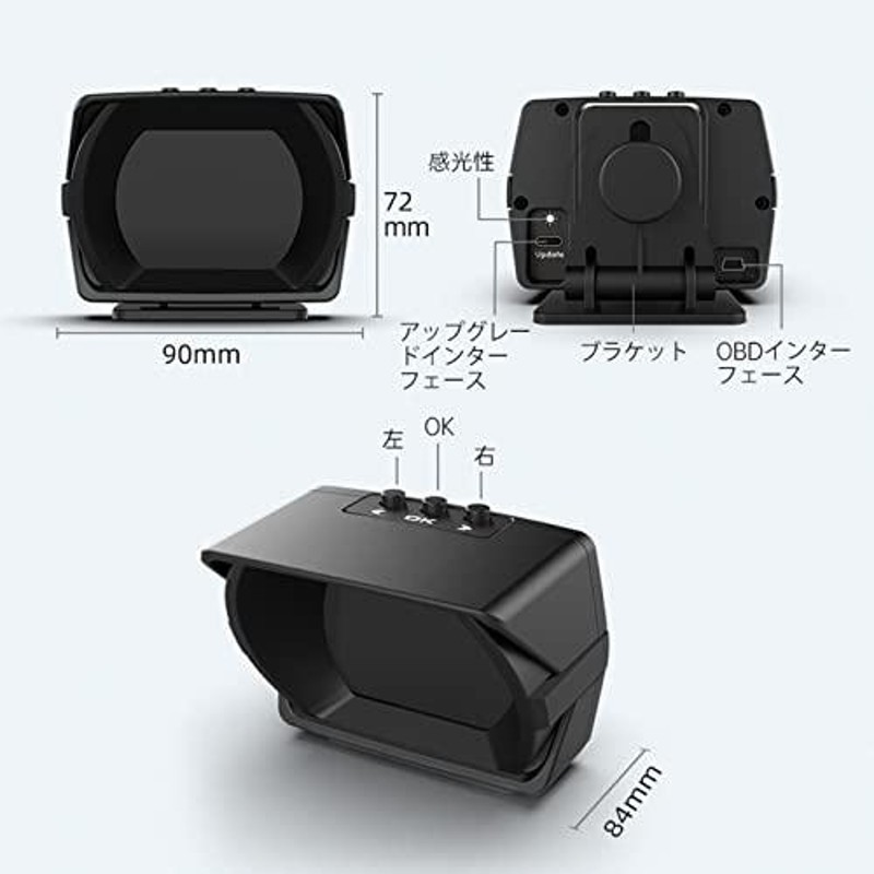 GIGC OBD2 メーター、タコメーター、車 ヘッドアップディスプレイ多機能デジタル マルチメーター、障害診断、警告機能付き（日本語版） |  LINEブランドカタログ