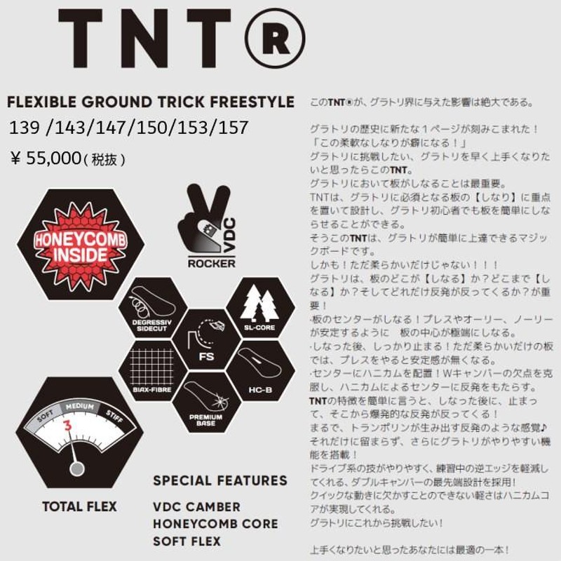 20-21モデル FNTC TNT R ダブルキャンバー 乗り系 グラトリ ソフト