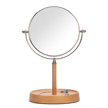 家用臥室梳妝臺桌面化妝鏡網紅抖音同款歐式公主臺式書桌雙面鏡子