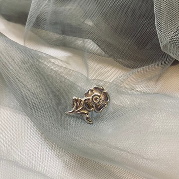 Vintage採集系 | 復古花耳環 | 手工 925銀