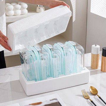 玻璃飯盒10件套套裝亞馬遜爆品高硼硅玻璃耐熱微波爐保鮮碗5件套