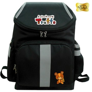 【發條小熊TRUFFE】立體反光安全護脊書包(黑_TF-5685)