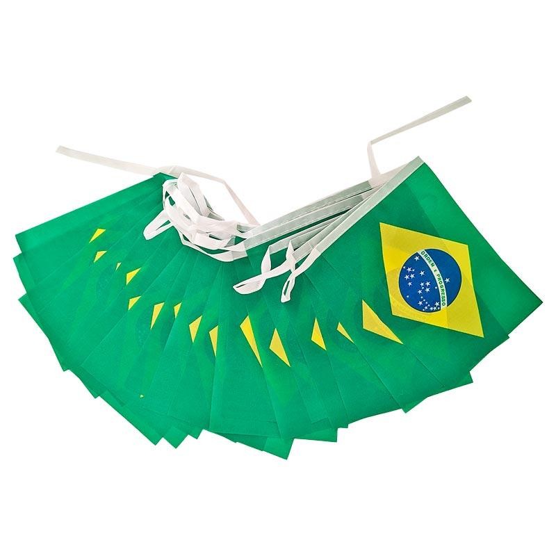ブラジルフェスやイベントに！ブラジル国旗20枚飾り 繰り返し使える万国旗タイプ LINEショッピング