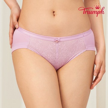 黛安芬-FLORALE Dynasty 典雅牡丹系列 無痕中腰三角內褲 M-EL 粉紫色｜74-6894 J4
