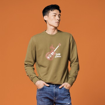Lee 男款 吉他印花小LOGO 衛衣 大學T | 101+