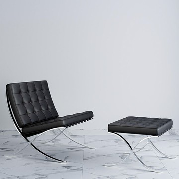 椅子 實木椅子 餐椅 辦公椅 真皮椅 免運 速發 開立發票 巴塞羅那單人沙發椅客廳設計師真皮休閑椅復古單人臥室陽臺椅極簡