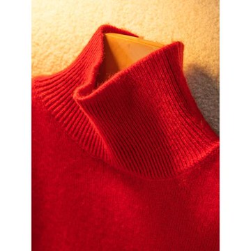 新年紅色本命年紅色毛衣加厚高領慵懶風羊絨衫女寬松套頭打底衫