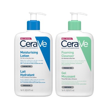 【敏肌85折組】CeraVe適樂膚 長效清爽保濕乳473ml+溫和泡沫潔膚露473ml【美十樂藥妝保健】