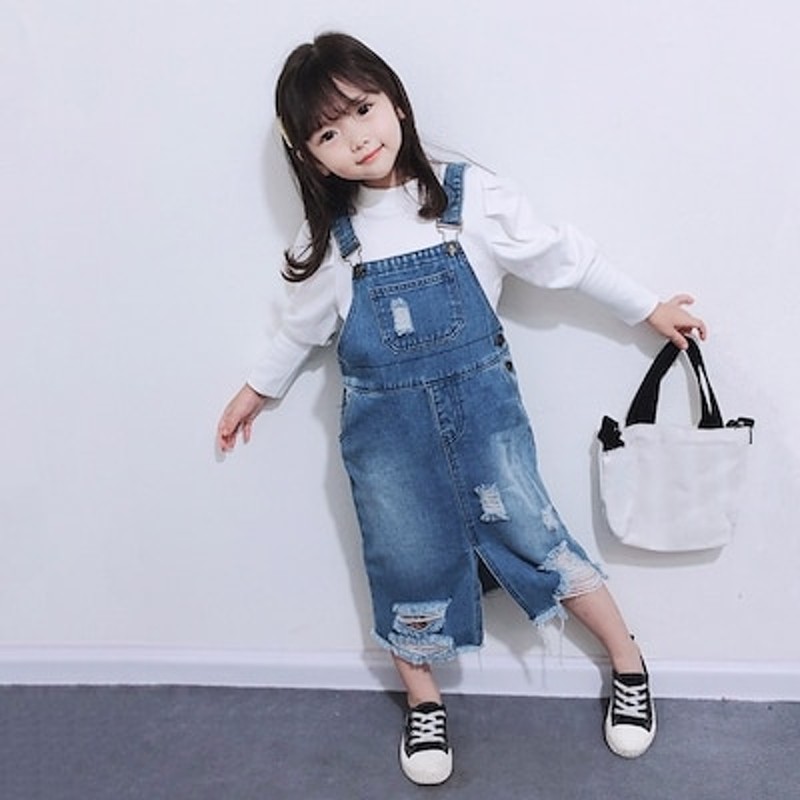 子供服女の子ロペット90-150ｃｍLレディース親子ペアダメージ オーバーオールワンピース スカート クラッシュ ダンス衣装 キッズ ベビー ボトムス  発表会 パンツ カジュアル 通販 LINEポイント最大1.0%GET | LINEショッピング