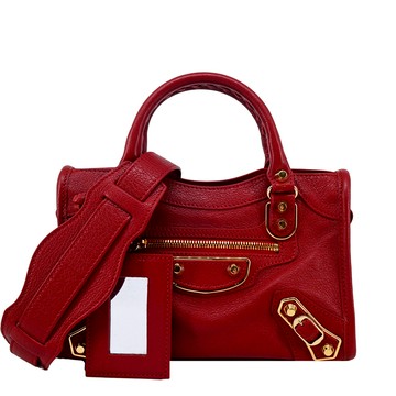 BALENCIAGA 巴黎世家 Metallic Edge Mini City金釦機車包(紅色) / 展示品