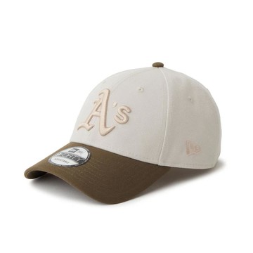 NEW ERA 男女 9FORTY 日版 NE MLB TONAL LOGO 奧克蘭運動家 米白/咖 NE14954533