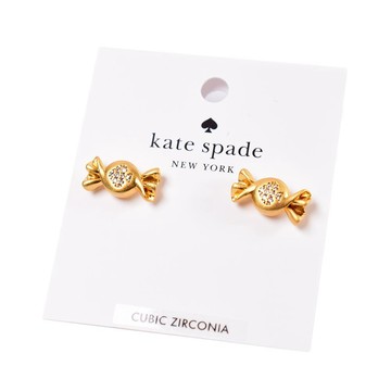 KATE SPADE Treat Yourself 晶鑽糖果針式耳環-金色