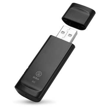 aibo USB錄音隨身碟 OO-72X9-8G 黑色  8GB  一鍵錄音，輕巧便攜  1個