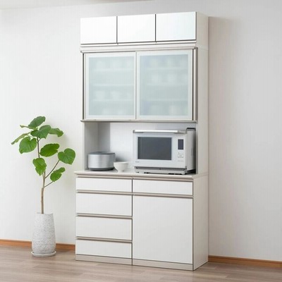 綾野製作所 食器棚 おすすめセット 組み合わせ 幅120cm CX クラスト 幅120×奥行50×高さ237cm ユニット 家電ボード