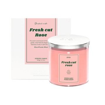 經典天然大豆蠟燭-清新玫瑰 (L)/480g 清新玫瑰 (L)