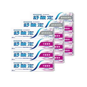 舒酸定長效抗敏超值組 牙齦護理120g*9+溫和淨白高效120g*3