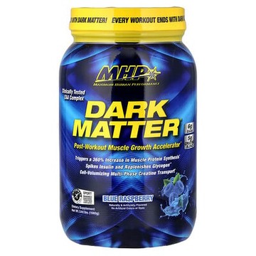 MHP, DARK MATTER，訓練後肌肉生長加速劑，藍色樹莓口味，3.44 磅（1560 克）