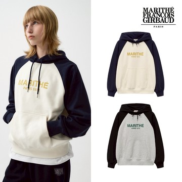 【MARITHE FRANCOIS GIRBAUD】 MARITHÉ LOGO棒球撞色拼接連帽T 兩色 中性