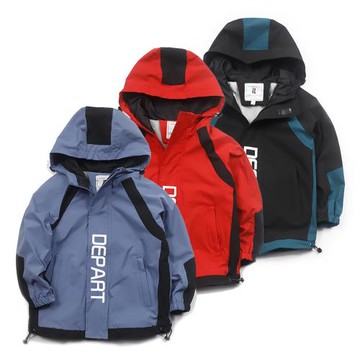 男童加絨外套加厚童裝春秋洋氣潮沖鋒衣兒童防水男孩風衣中大童N