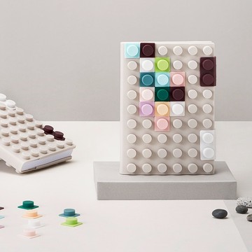 【玩色創意積木筆記本】暖岩-附立體紓壓矽膠DIY色彩拚豆 限定款