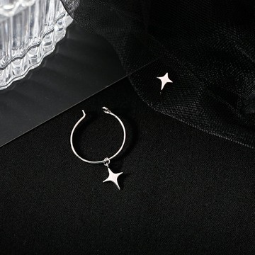 925純銀不對稱耳環圈圈女夏季設計感耳釘小眾年新款潮耳飾品