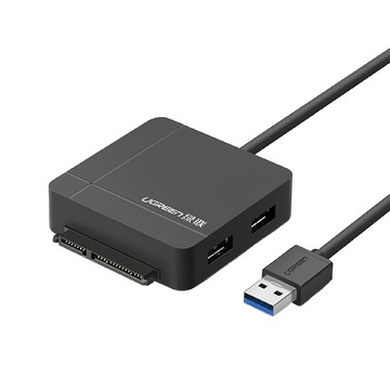 UGREEN 綠聯 USB3.0轉SATA/SD-TF/2 Port USB3.0三合一集線器 PRO版  30713  黑色  1個