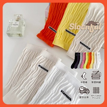 【SLOTHFUL®】刺繡襪 棉襪 長筒襪 長襪 運動襪 高筒襪 中筒襪 潮襪 白襪 襪子女 襪子男 襪子 襪 除臭襪
