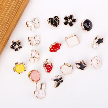 女裝襯衫扣子女長袖卡通水果雪紡衫開衫紐扣襯衫扣領裝飾扣襯衫扣