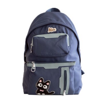 【Kiro貓】寶袋包 毛巾繡 小黑貓 後背包【33009501】