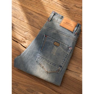余單撿漏！外貿一線大牌剪標尾單男士牛仔褲直筒寬松彈力秋冬款潮