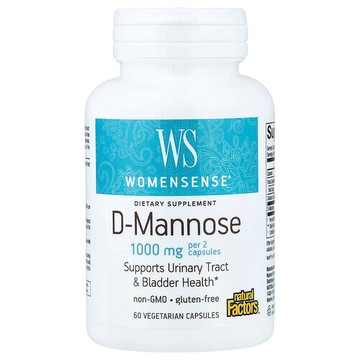 Natural Factors, Womensense®，D-甘露糖，60 粒素食膠囊（每粒膠囊 500 毫克）