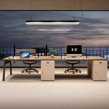 【免運/可開票】 實木桌 會議桌 泡茶桌 辦公桌 洽談桌 電腦桌 辦公桌椅組合簡約現代職員桌時尚屏風員工位辦公室電腦桌六人位