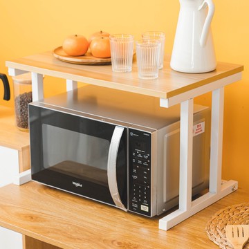 威瑪索 耐重雙層微波爐廚房家電收納置物架-附贈掛勾5入-(3色)