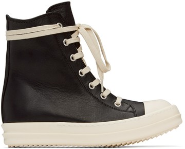 Rick Owens 黑色 Porterville Washed Calf 高帮运动鞋
