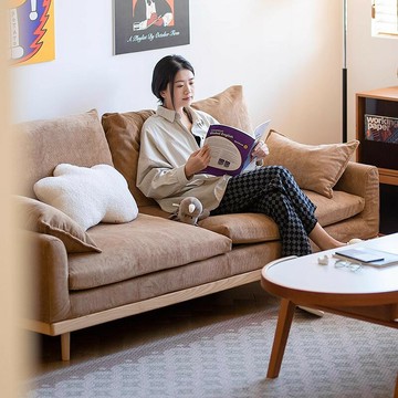 台灣公司貨 免運 可開票 沙發 沙發床 戚風沙發北歐日式簡約小戶型客廳雙三人位羽絨布藝沙發可拆洗