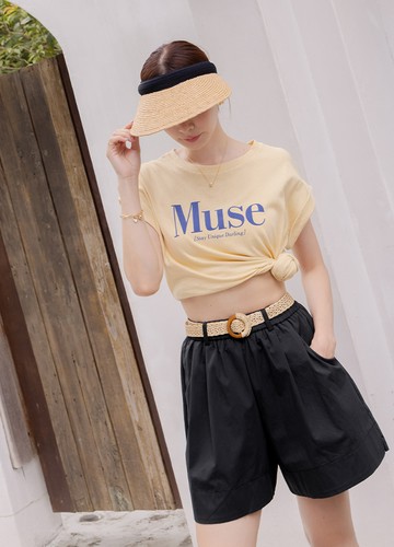 Muse字母棉質上衣